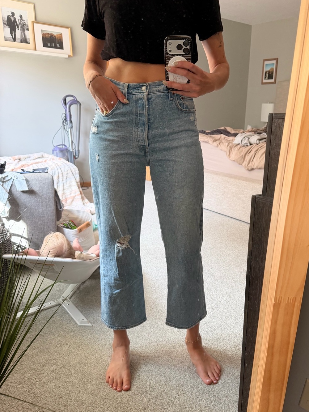 Levi’s Ribcage Straight Ankle Jeans Light Wash